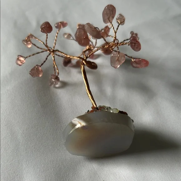 Natural Rose Quartz Copper Wire Wrapped Tree Of Life - Picture 10 of 10